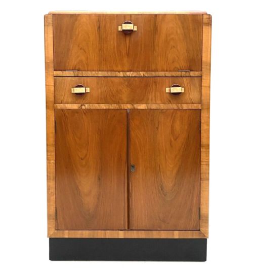 Art Deco Figured Walnut Cocktail Cabinet, C1930