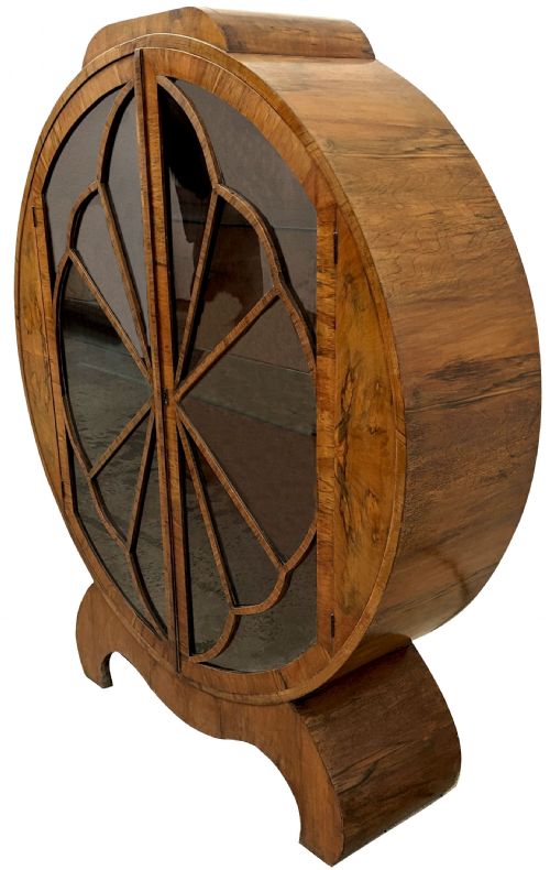 ART DECO WALNUT DISPLAY CABINET C1930 - ADDITIONAL PHOTO 1