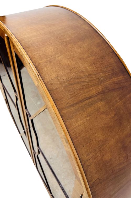 ART DECO WALNUT CIRCULAR DISPLAY CABINET C1930 - ADDITIONAL PHOTO 11