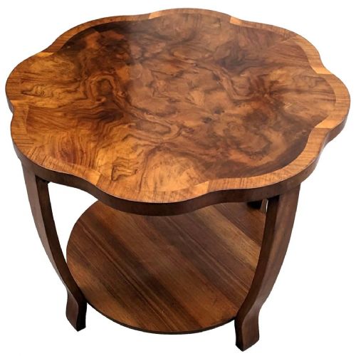Art Deco Two Tier Walnut Coffee Table, English, C1930