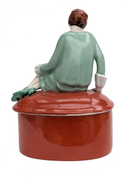 ART DECO FLAPPER GIRL POWDER BOX C1930'S - ADDITIONAL PHOTO 6