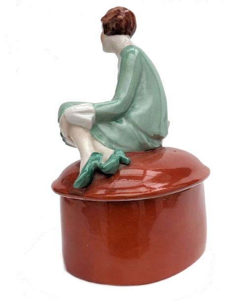 ART DECO FLAPPER GIRL POWDER BOX C1930'S - ADDITIONAL PHOTO 7