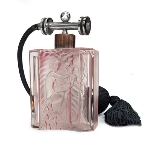Art Deco Large Glass Perfume Atomizer, C1930
