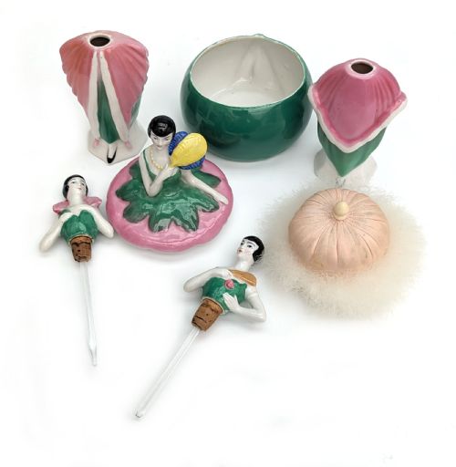 ART DECO CERAMIC PERFUME VANITY SET C1930 - ADDITIONAL PHOTO 2