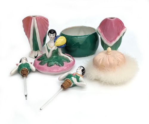 ART DECO CERAMIC PERFUME VANITY SET C1930 - ADDITIONAL PHOTO 3