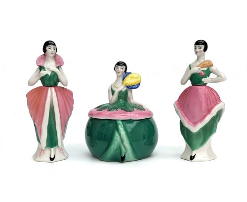 ART DECO CERAMIC PERFUME VANITY SET C1930 - ADDITIONAL PHOTO 4