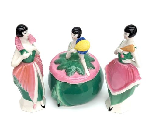ART DECO CERAMIC PERFUME VANITY SET C1930 - ADDITIONAL PHOTO 6
