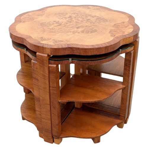 Art Deco High Quality Walnut Nest of 5 Tables by Epstein, 1930