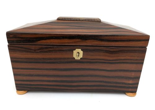 ART DECO INLAID 'SUNRAY' INLAID TEA CADDY BOX WITH KEY C1930 - ADDITIONAL PHOTO 8