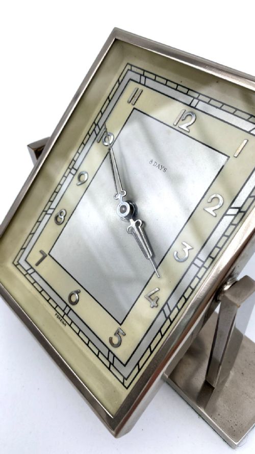 ART DECO PIVOTING CHROME 8 DAY CLOCK C1930S - ADDITIONAL PHOTO 4