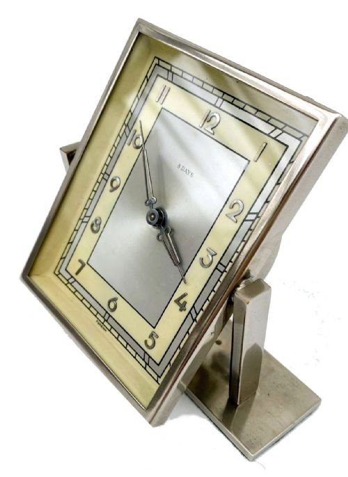 ART DECO PIVOTING CHROME 8 DAY CLOCK C1930S - ADDITIONAL PHOTO 5