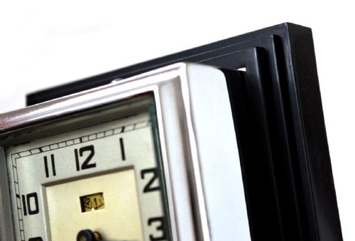 ART DECO RARE CHROME BAKELITE CLOCK BY BLANGY CLOCKMAKERS FRENCH C1930 - ADDITIONAL PHOTO 2