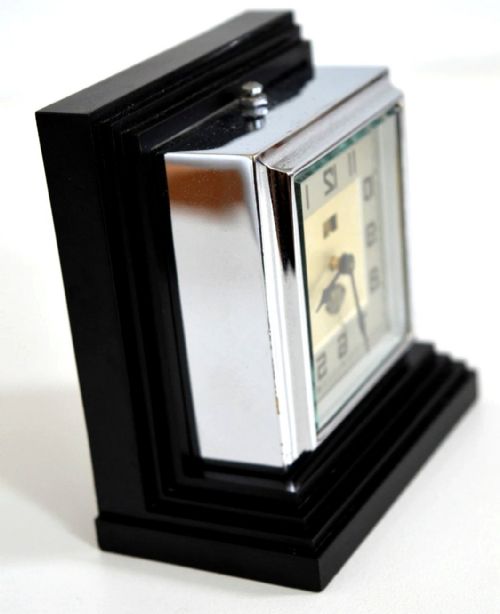 ART DECO RARE CHROME BAKELITE CLOCK BY BLANGY CLOCKMAKERS FRENCH C1930 - ADDITIONAL PHOTO 6