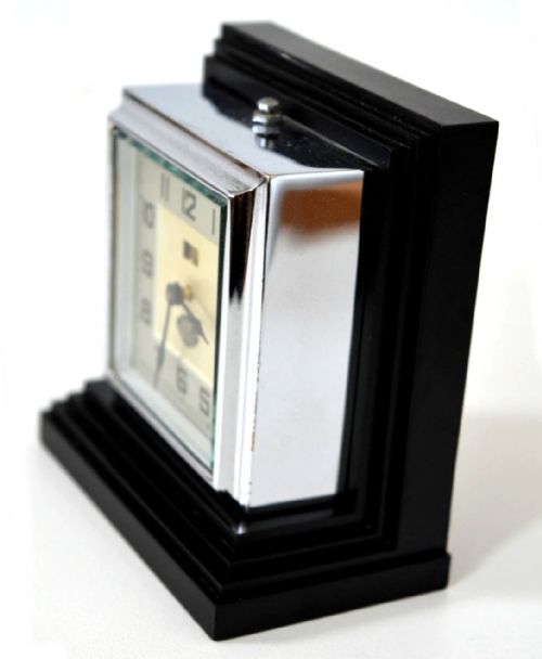 ART DECO RARE CHROME BAKELITE CLOCK BY BLANGY CLOCKMAKERS FRENCH C1930 - ADDITIONAL PHOTO 7