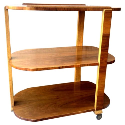 FABULOUS ART DECO STREAMLINE DRINKS HOSTESS BAR CART TROLLEY ENGLISH C1930 - ADDITIONAL PHOTO 1