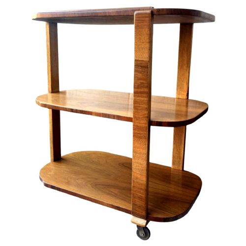FABULOUS ART DECO STREAMLINE DRINKS HOSTESS BAR CART TROLLEY ENGLISH C1930 - ADDITIONAL PHOTO 6