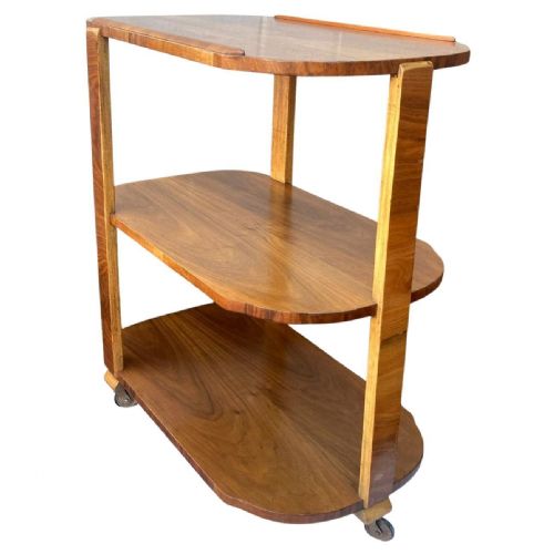 FABULOUS ART DECO STREAMLINE DRINKS HOSTESS BAR CART TROLLEY ENGLISH C1930 - ADDITIONAL PHOTO 7