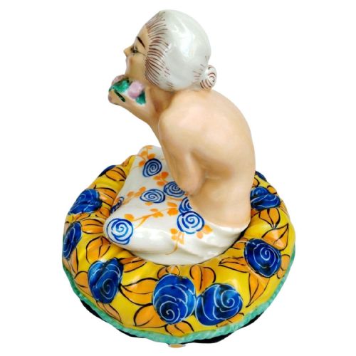 ART DECO CERAMIC POWDER BOX BOWL FRENCH C1930 - ADDITIONAL PHOTO 2