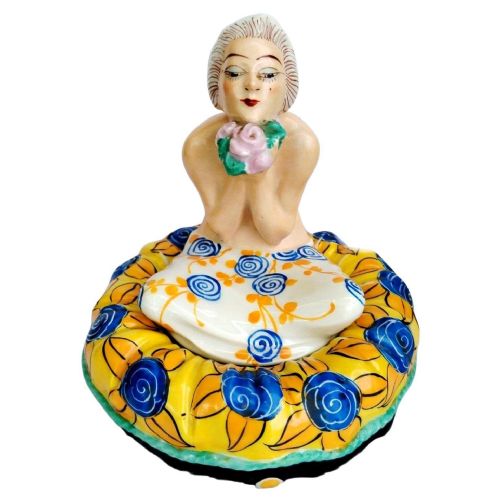 ART DECO CERAMIC POWDER BOX BOWL FRENCH C1930 - ADDITIONAL PHOTO 11