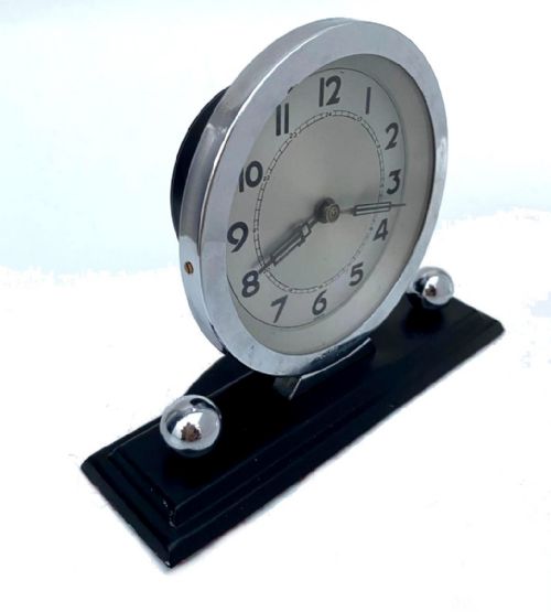 ART DECO STYLISH DESK CLOCK FULLY SERVICED ENGLISH C1930S - ADDITIONAL PHOTO 1