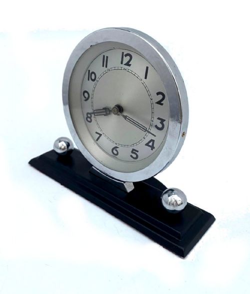 ART DECO STYLISH DESK CLOCK FULLY SERVICED ENGLISH C1930S - ADDITIONAL PHOTO 3