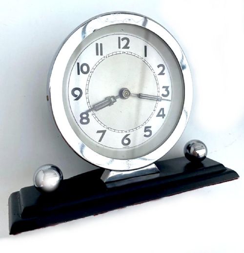 ART DECO STYLISH DESK CLOCK FULLY SERVICED ENGLISH C1930S - ADDITIONAL PHOTO 6