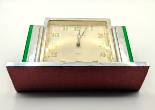 ART DECO ELEGANT CHROMEPLATED DESK CLOCK BY MAPPIN WEBB C1930 - ADDITIONAL PHOTO 7