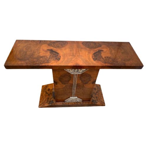 ART DECO HIGH END WALNUT CONSOLESIDE TABLE FRENCH C1930 - ADDITIONAL PHOTO 6