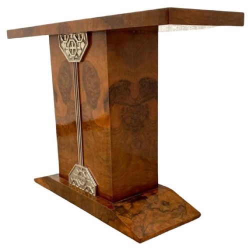 ART DECO HIGH END WALNUT CONSOLESIDE TABLE FRENCH C1930 - ADDITIONAL PHOTO 8