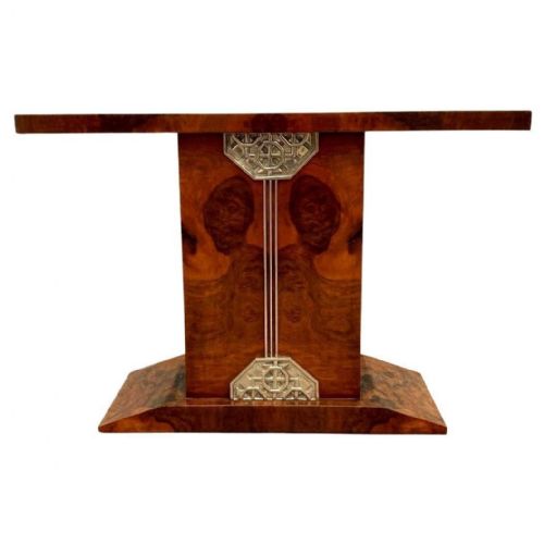 ART DECO HIGH END WALNUT CONSOLESIDE TABLE FRENCH C1930 - ADDITIONAL PHOTO 11