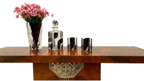 ART DECO HIGH END WALNUT CONSOLESIDE TABLE FRENCH C1930 - ADDITIONAL PHOTO 15