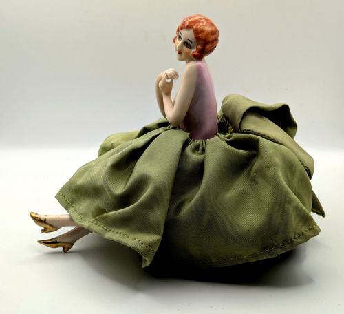 ART DECO PORCELAIN FLAPPER GIRL HALF DOLL WITH LEGS BY FASOLD STUACH C1930 - ADDITIONAL PHOTO 8