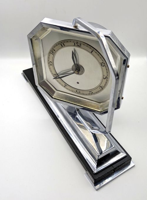 ART DECO STYLISH DESK CLOCK 8 DAY MOVEMENT ENGLISH C1930S - ADDITIONAL PHOTO 4