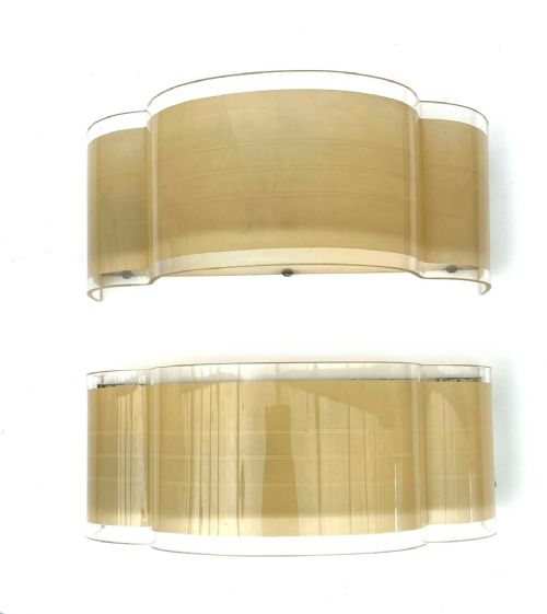 ART DECO MATCHING PAIR CLOUD SHAPED WALL LIGHT SCONCES C1930 - ADDITIONAL PHOTO 2