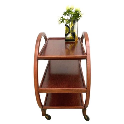 ART DECO CIRCULAR WALNUT DRINKS BAR CART TROLLEY ENGLISH 1930S - ADDITIONAL PHOTO 7
