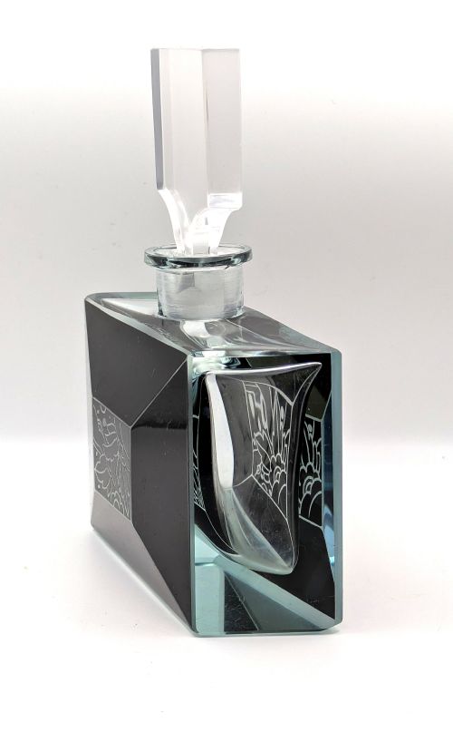 ART DECO ENAMEL AND GLASS PERFUME BOTTLE BY KARL PALDA C1930 - ADDITIONAL PHOTO 4