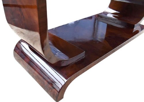SPECTACULAR ART DECO HIGH END TWO TIER WALNUT TABLE C1930 - ADDITIONAL PHOTO 3