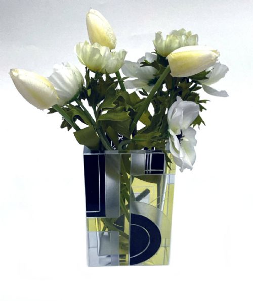 ART DECO GLASS ETCHED VASE BY KARL PALDA C1935 - ADDITIONAL PHOTO 1