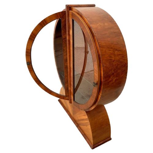SPECTACULAR ART DECO WALNUT DISPLAY CABINET C1930 - ADDITIONAL PHOTO 2