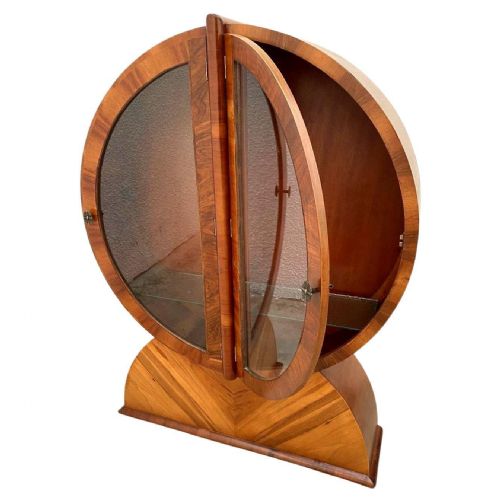 SPECTACULAR ART DECO WALNUT DISPLAY CABINET C1930 - ADDITIONAL PHOTO 3