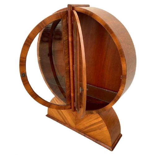 SPECTACULAR ART DECO WALNUT DISPLAY CABINET C1930 - ADDITIONAL PHOTO 5
