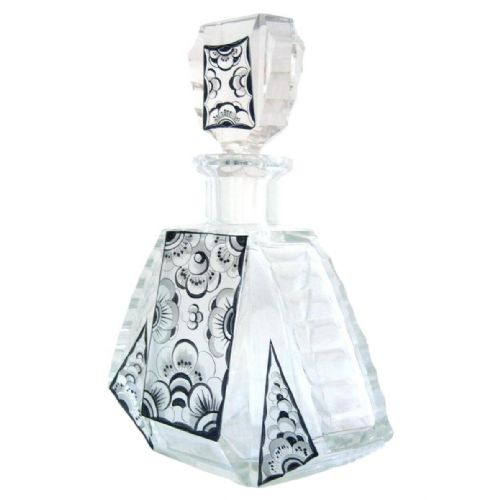 ART DECO CZECH GEOMETRIC CRYSTAL GLASS DECANTER SET BY KARL PALDA C1930'S - ADDITIONAL PHOTO 6