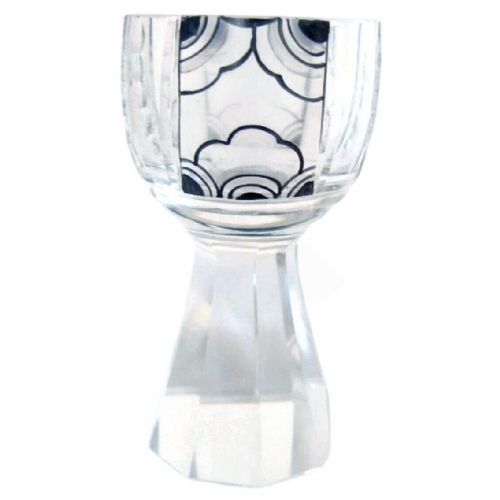 ART DECO CZECH GEOMETRIC CRYSTAL GLASS DECANTER SET BY KARL PALDA C1930'S - ADDITIONAL PHOTO 7