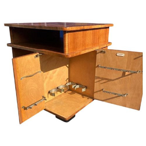 BEAUTIFUL ART DECO WALNUT COCKTAIL DRINKS DRY BAR TABLE ENGLAND C1930 - ADDITIONAL PHOTO 1