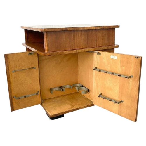 BEAUTIFUL ART DECO WALNUT COCKTAIL DRINKS DRY BAR TABLE ENGLAND C1930 - ADDITIONAL PHOTO 5