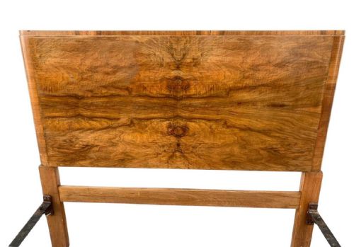 ART DECO FIGURED WALNUT DOUBLE BED C1930'S - ADDITIONAL PHOTO 3