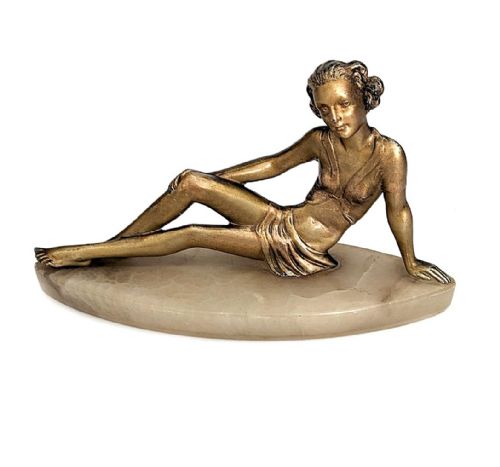 ART DECO SPELTER FIGURINE BY JOSEF LORENZL C1930 - ADDITIONAL PHOTO 1