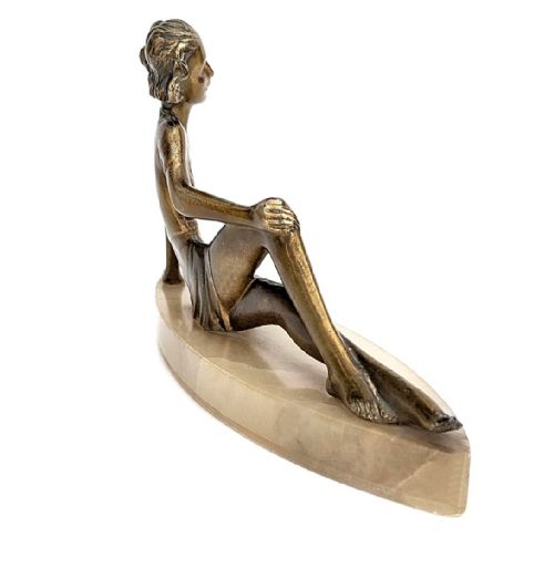 ART DECO SPELTER FIGURINE BY JOSEF LORENZL C1930 - ADDITIONAL PHOTO 2