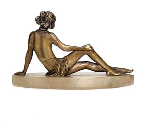 ART DECO SPELTER FIGURINE BY JOSEF LORENZL C1930 - ADDITIONAL PHOTO 3