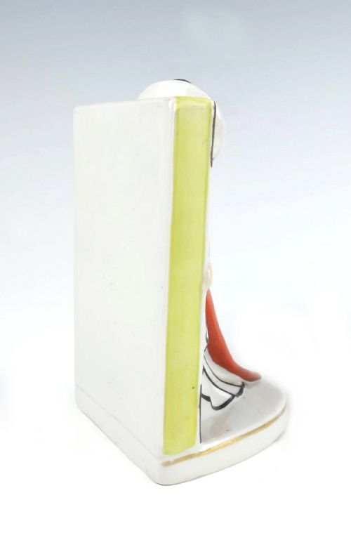 ART DECO PAIR OF CERAMIC BOOKENDS 'PIERROT AND PIERRETTE' C1930 - ADDITIONAL PHOTO 2